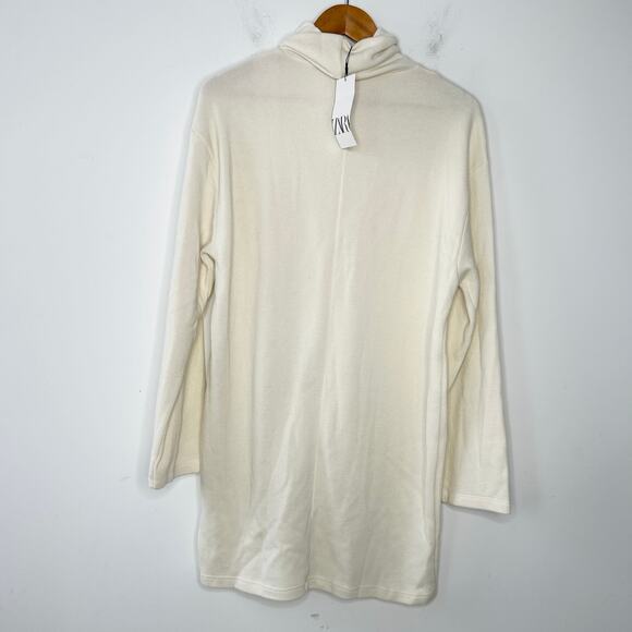 ZARA Knit Dress Womens Size Large Lagom Minimalist Beigecore Normcore Neutral - Picture 5 of 8